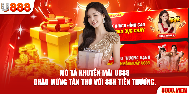 Mô tả khuyến mãi U888 chào mừng tân thủ với 88K tiền thưởng